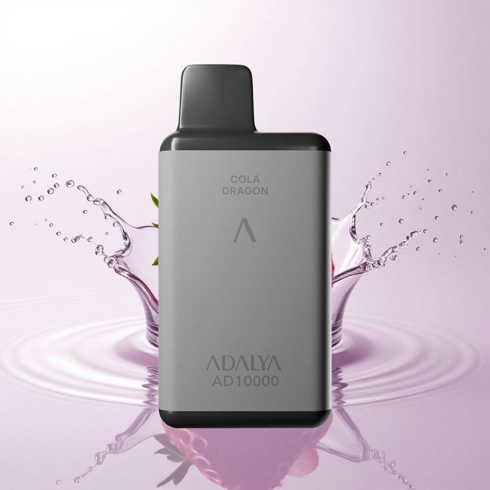Adalya AD 10000 Puffs رذاذ الفراولة الرمادي الفضاء مع إنارة زرقاء