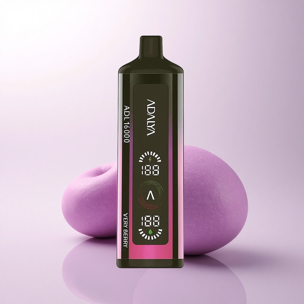 Adalya ADL 16000 PRO Puffs توت بري جداً مع شاشة رقمية وشبكة ذكية