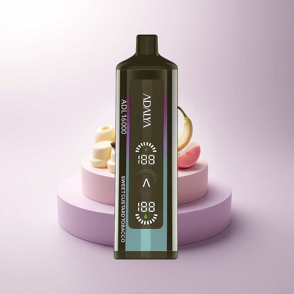 Adalya ADL 16000 PRO Puffs طَبَق الحَلْوَى التُّبْغِي الذَّكِي بِشَاشَة رَقَمِيَّة وَبِطَارِيَة قَابِلَة لِلشَّحْن