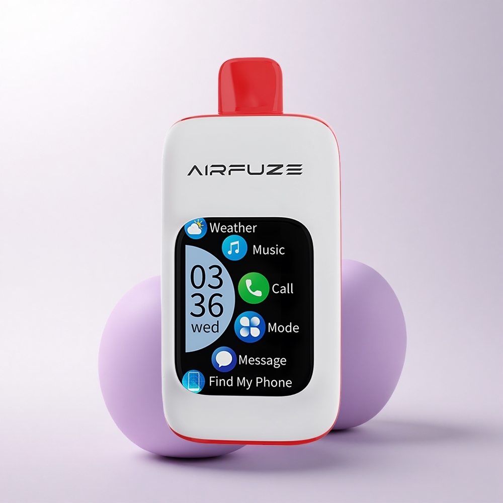 AirFuze Smart 30000 Puffs تفاح ثلاثي بشاشة تعمل باللمس 2.01 بوصة وبطارية 900 مللي أمبير