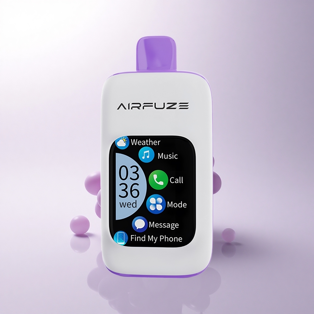 AirFuze Smart 30000 Puffs انفجار العنب الذكي بشاشة تعمل باللمس وسعة بطارية 900 مللي أمبير