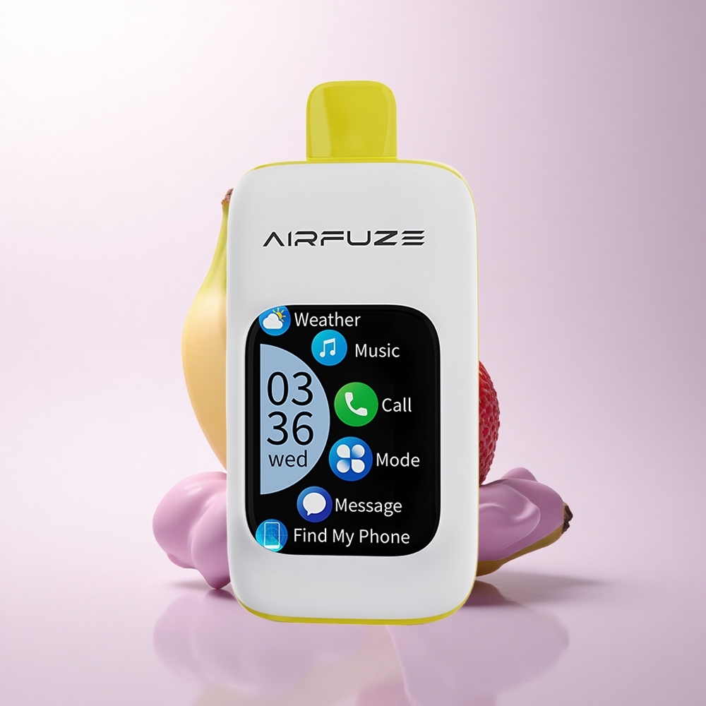 AirFuze Smart 30000 Puffs فراولة موز شاشة تعمل باللمس ٥٪ شحن نوع سي