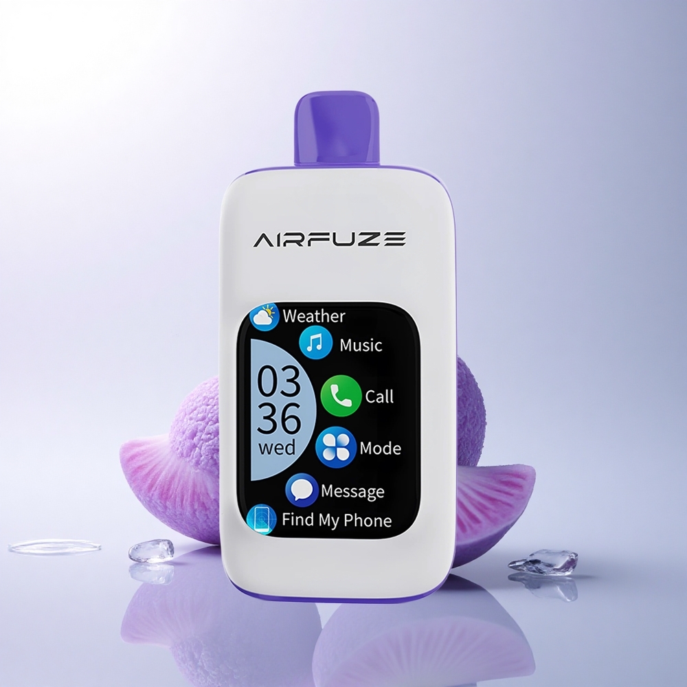 AirFuze Smart Pro 40000 Puffs أزرق توت الجليد بثلاثة مستويات وشاشة ذكية وبطارية قابلة للشحن