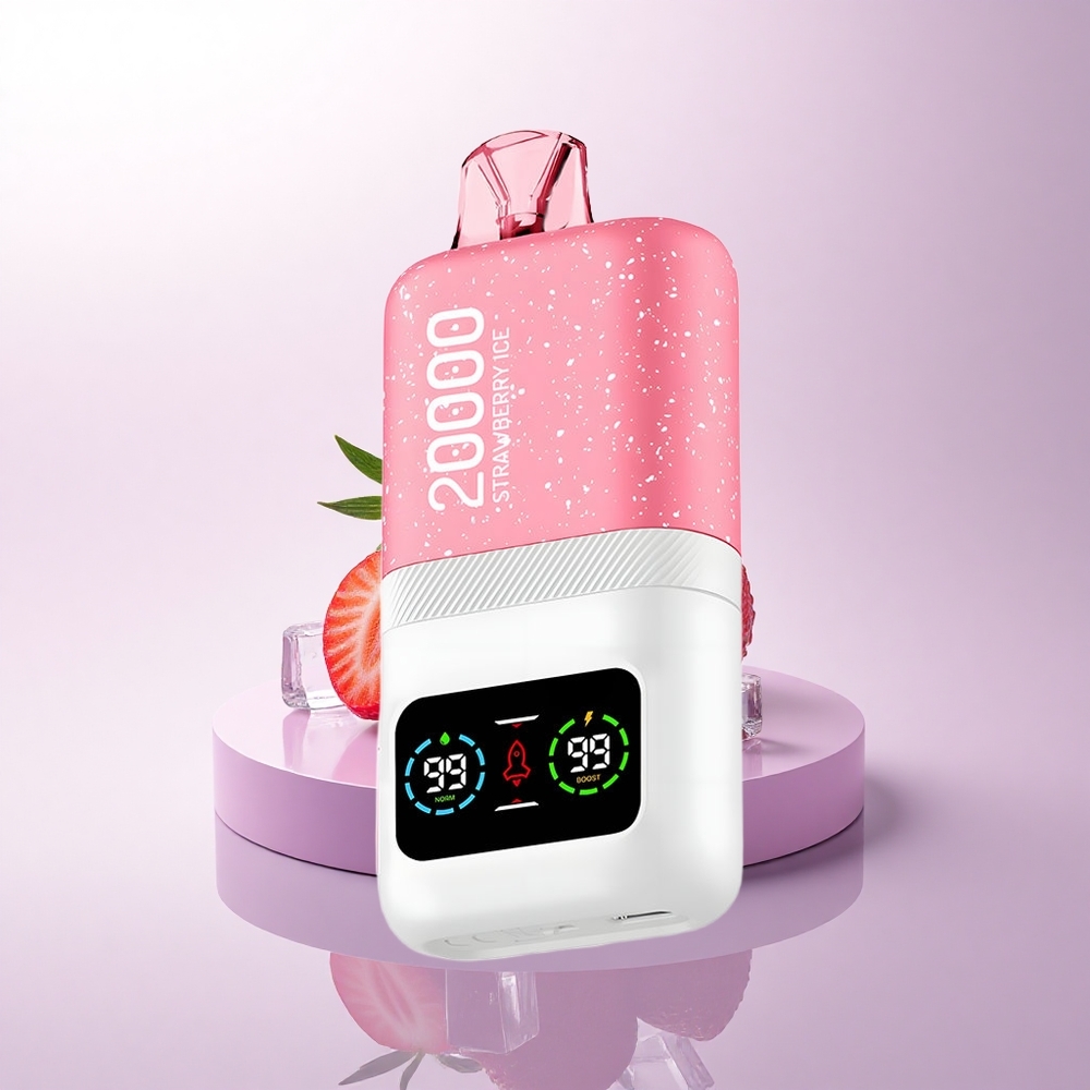 Aivono Aim Magic 20000 Puffs الفراولة الجليدية مع ملفين مزدوجين وشاشة إل سي دي