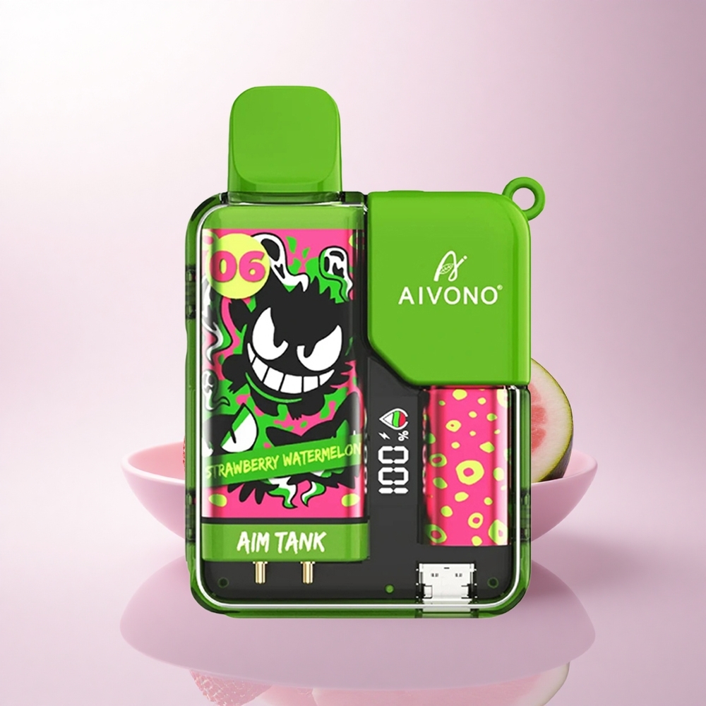 Aivono Aim Tank 9500 Puffs فراولة بطيخ بشاشة عرض إل سي دي