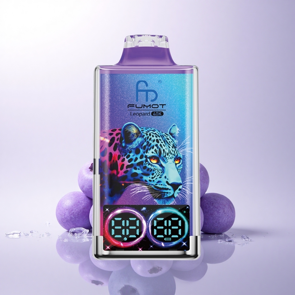Fumot Leopard 40K Puffs توت أزرق على الثلج بنسبة 5% نيكوتين وشحن نوع سي وباتري 700 ملي أمبير