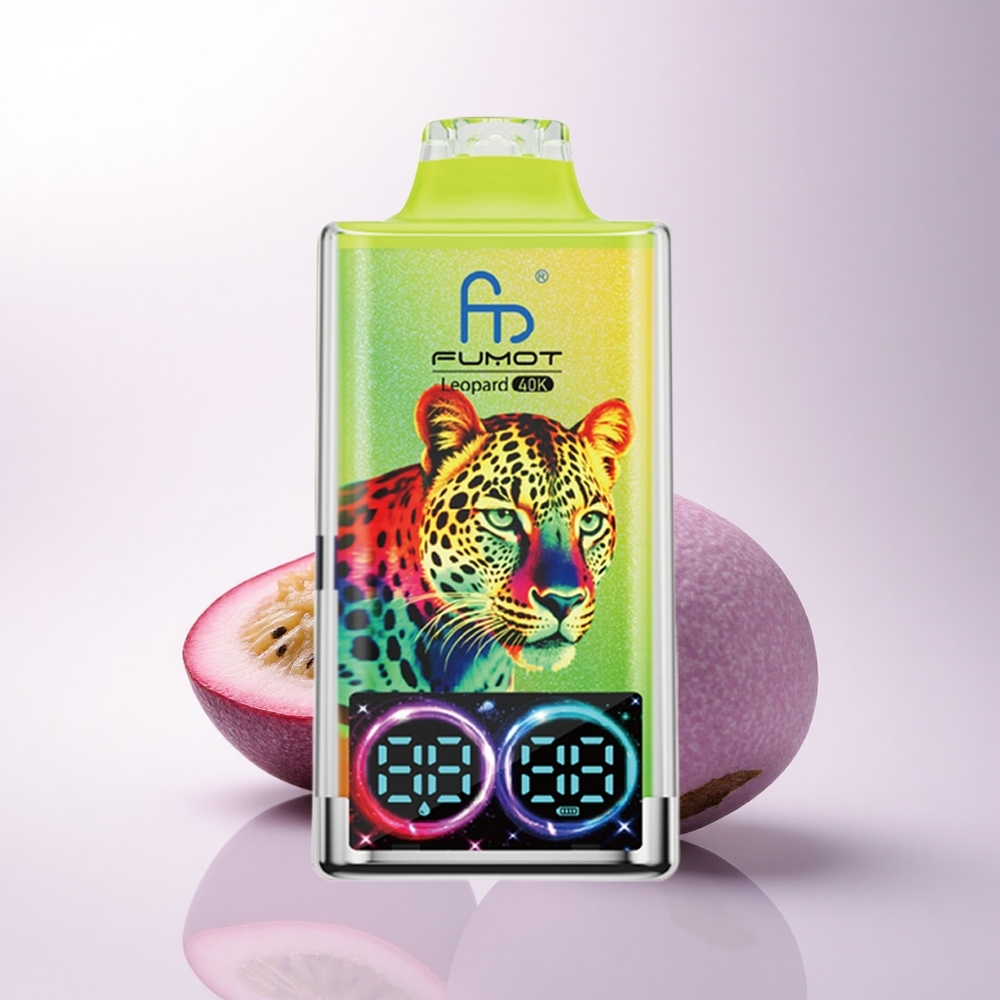 Fumot Leopard 40K Puffs كيوي باشن فروت جوافة مع نيكوتين 5% وبطارية 700mAh وشحن من النوع C