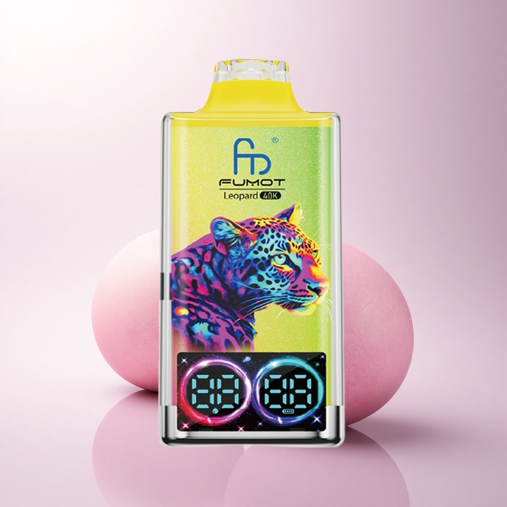 Fumot Leopard 40K Puffs عصير الليمون الوردي - 5٪ نيكوتين، شاحن Type-C، شاشة رقمية