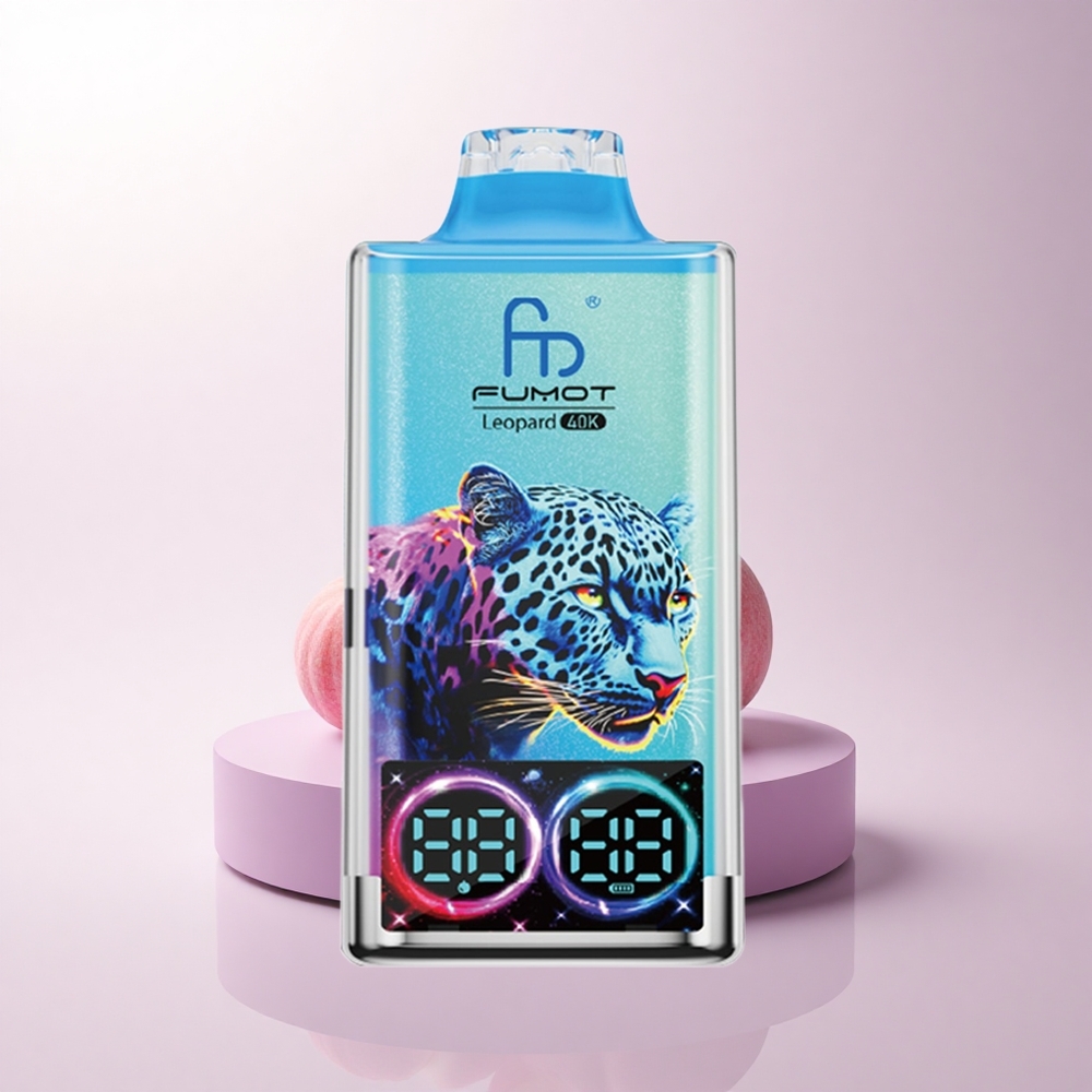 Fumot Leopard 40K Puffs تُوت خوخي بشحن نسيج مزدوج