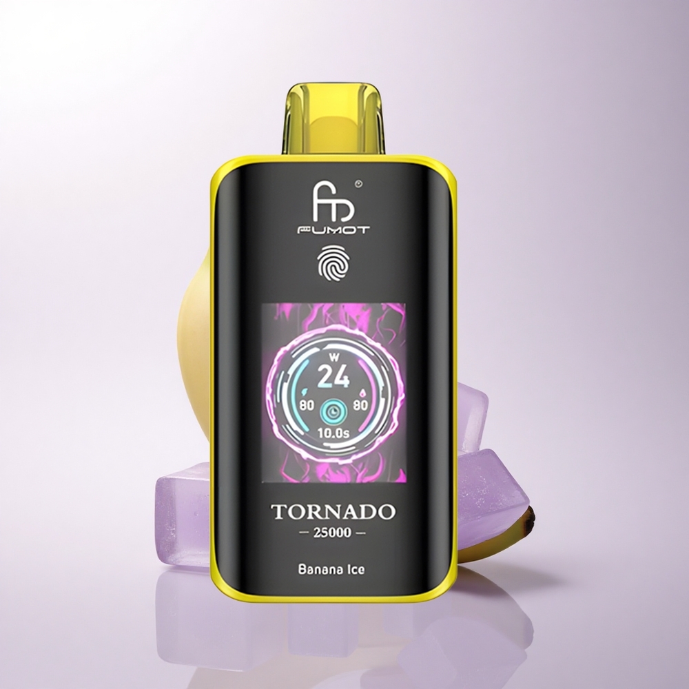 Fumot Tornado 25000 Puffs آيس الموز شاشة عالية الدقة 700 مللي أمبير شحن نوع سي