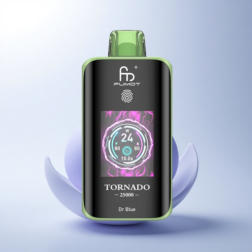 Fumot Tornado 25000 Puffs دكتور بلو شاشة عالية الدقة بطارية قابلة للشحن 700 ملي أمبير