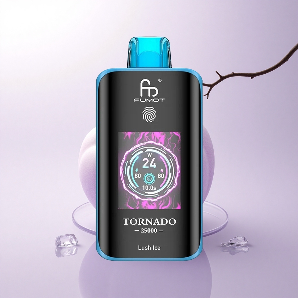 Fumot Tornado 25000 Puffs لوش آيس شاشة عالية الدقة وبطارية قابلة للشحن