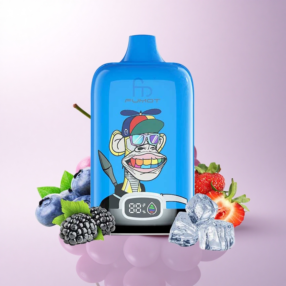 Fumot Tornado Digital Box 12000 Puffs فراولة عنب مشبك