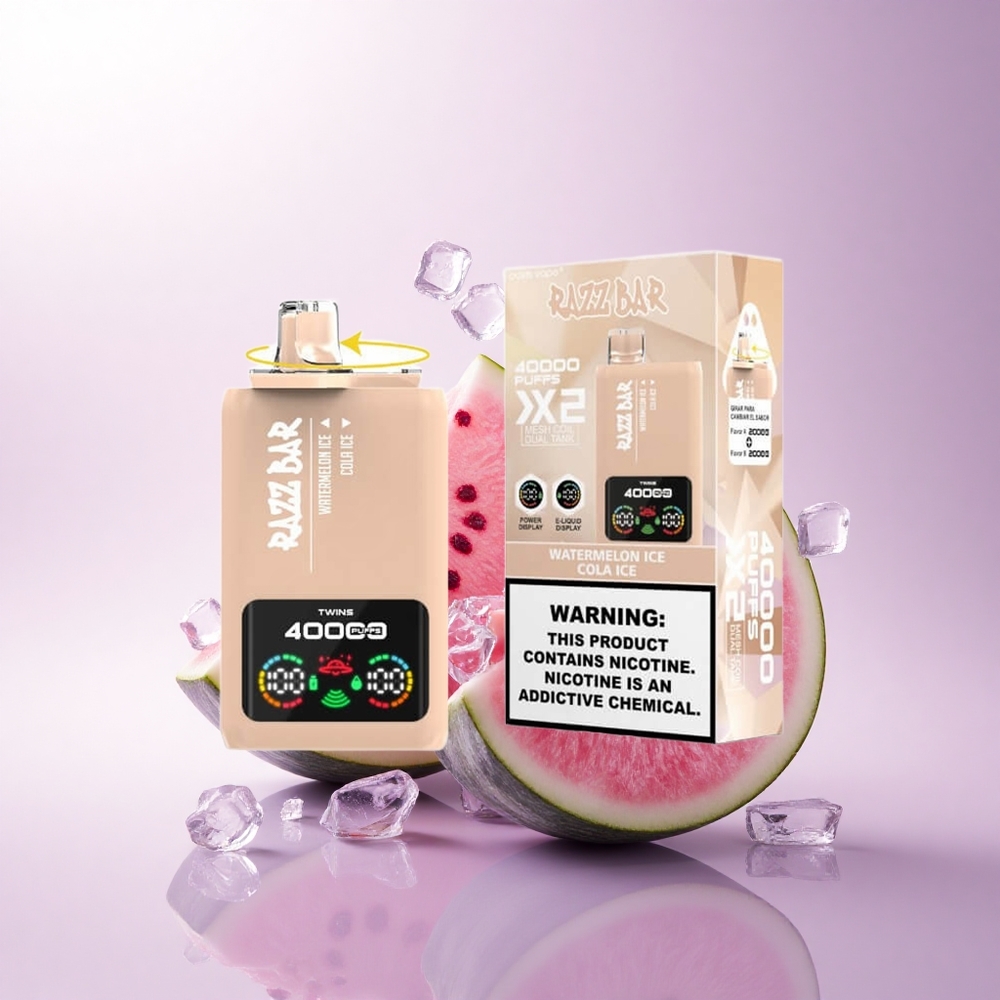 Razz Bar 40000 Puffs بطيخ ثلج - كولا ثلج مع شاشة عرض وملف شبكي 1.0Ohm 2
