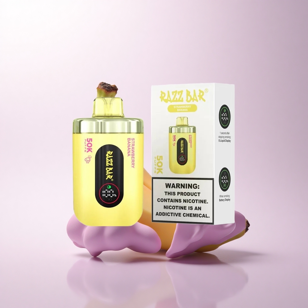 Razz Bar 50K Puffs فراولة موز - 1.0 أوم - 2% نيكوتين