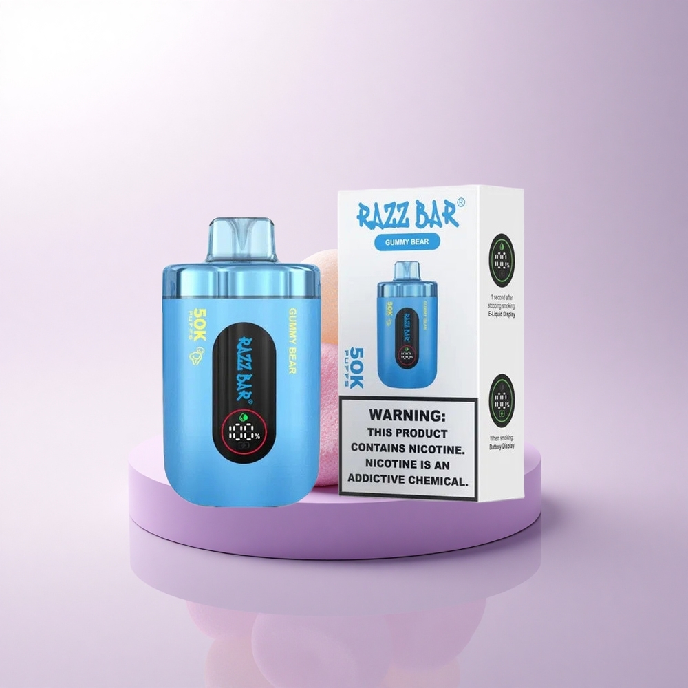 Razz Bar 50K Puffs دببة جيلي شبكية 1.0 أوم
