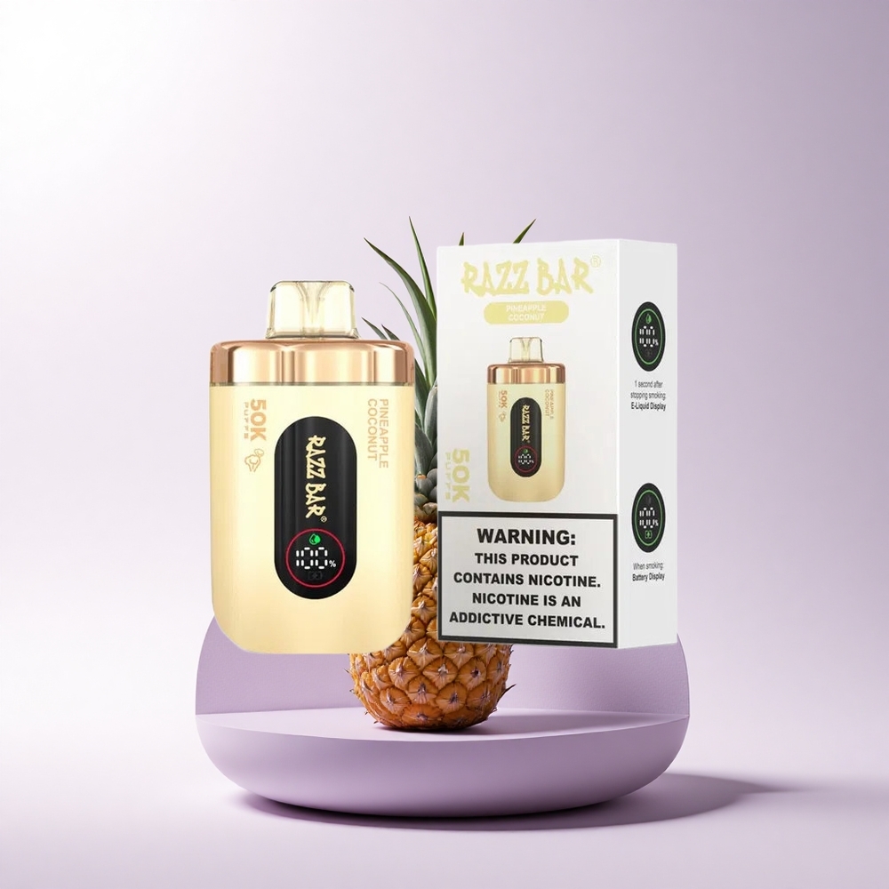 Razz Bar 50K Puffs أناناس جوز هند شبكي 1.0 أوم شحن Type-C