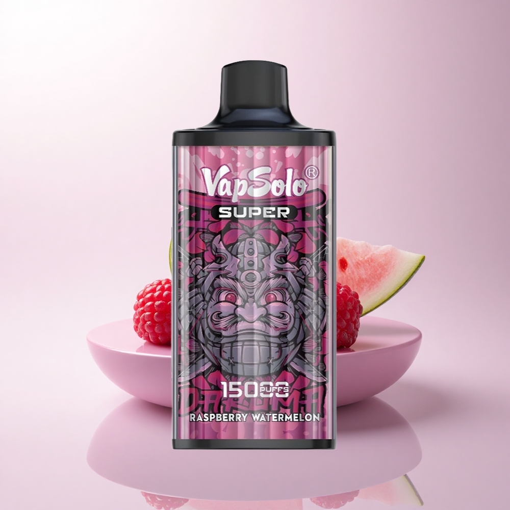 Vapsolo Super 15000 Puffs توت العليق البطيخ 40 مل 850 ملي أمبير شبكة