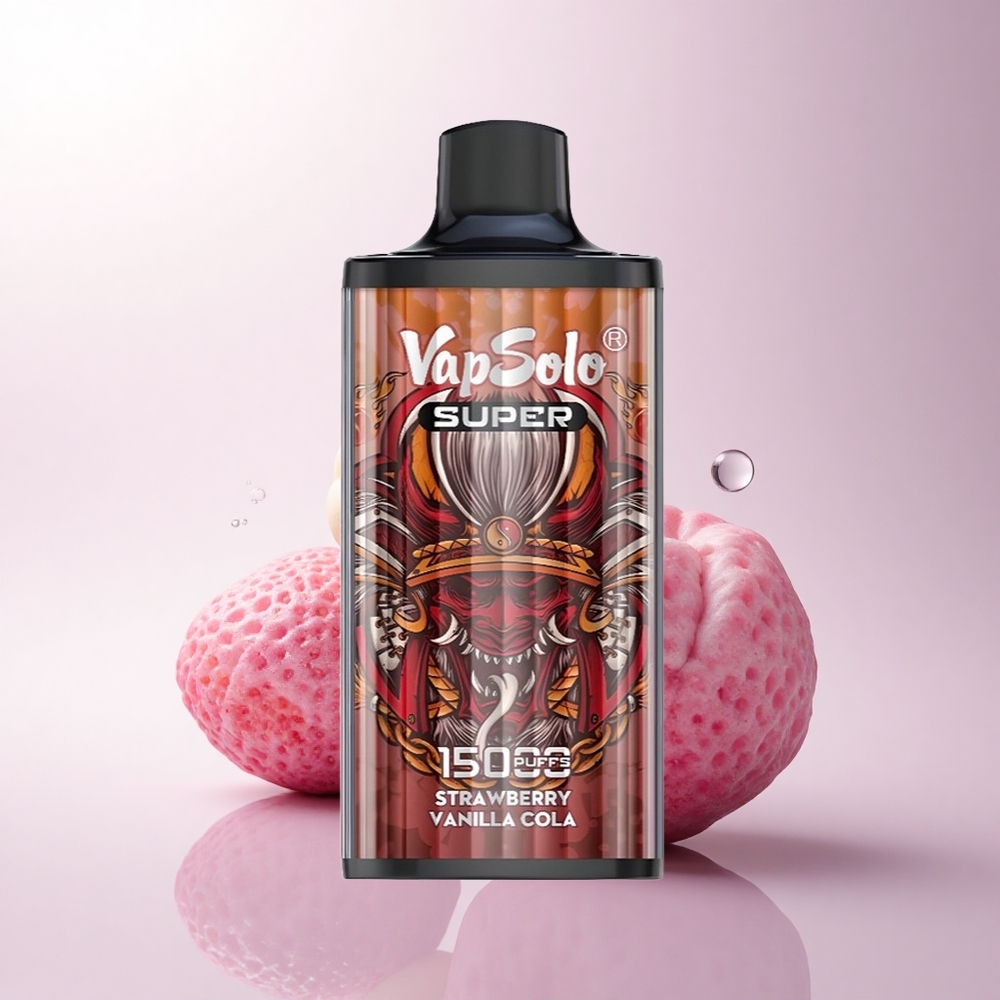 Vapsolo Super 15000 Puffs كولا الفراولة والفانيلا مع شبكة 850 مللي أمبير ونوع سي