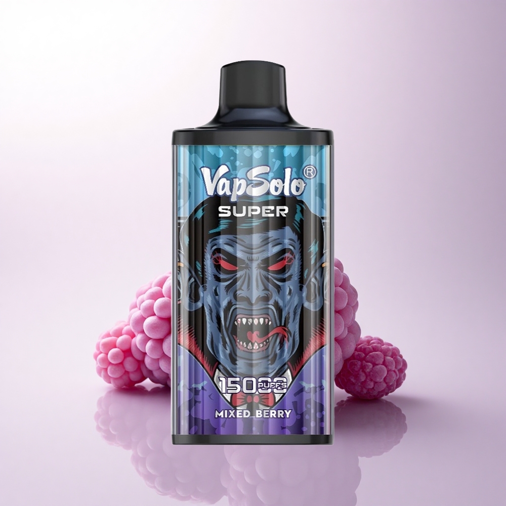 Vapsolo Super 15000 Puffs عنب التوت المختلط بشحن 850 مآه