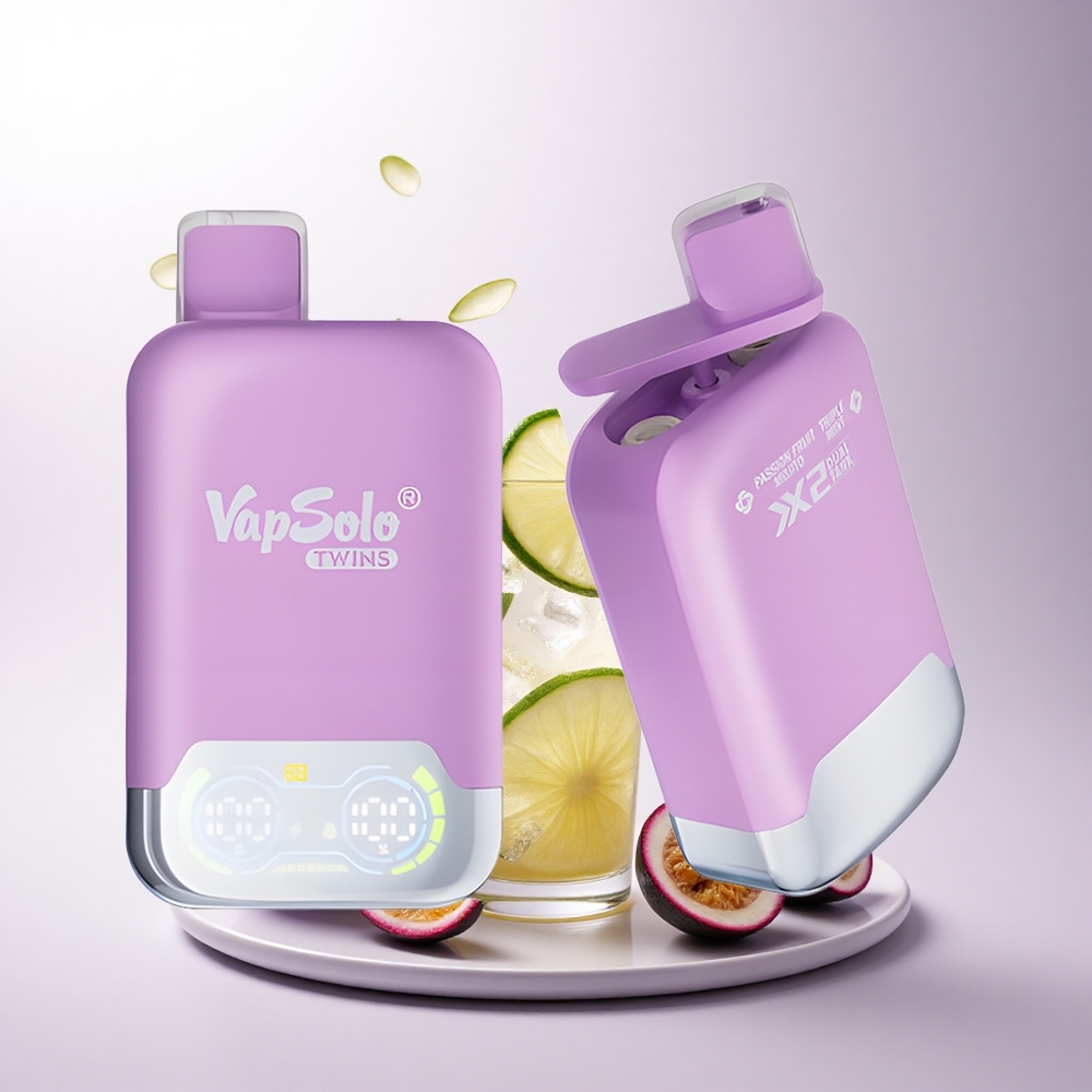 Vapsolo Twins 20000 Puffs عصير الفاكهة العاطفة مع النعناع الثلاثي و40 مل و20 ملغم/مل