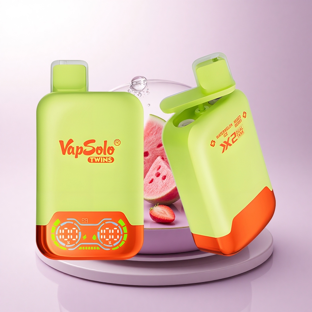 Vapsolo Twins 20000 Puffs بطيخ مثلج وتوت مشكل مع 40 مل ونيكوتين 20 ملغم/مل