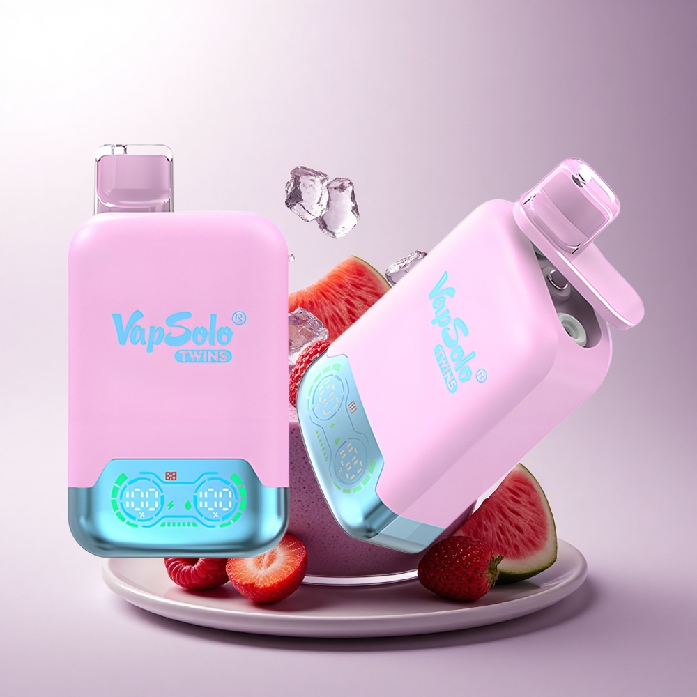 Vapsolo Twins 20000 Puffs التنين الجليدي الأسود فاكهة الفراولة والتوت والبطيخ مع 40 مل سائل ونيكوتين 20 مغ/مل