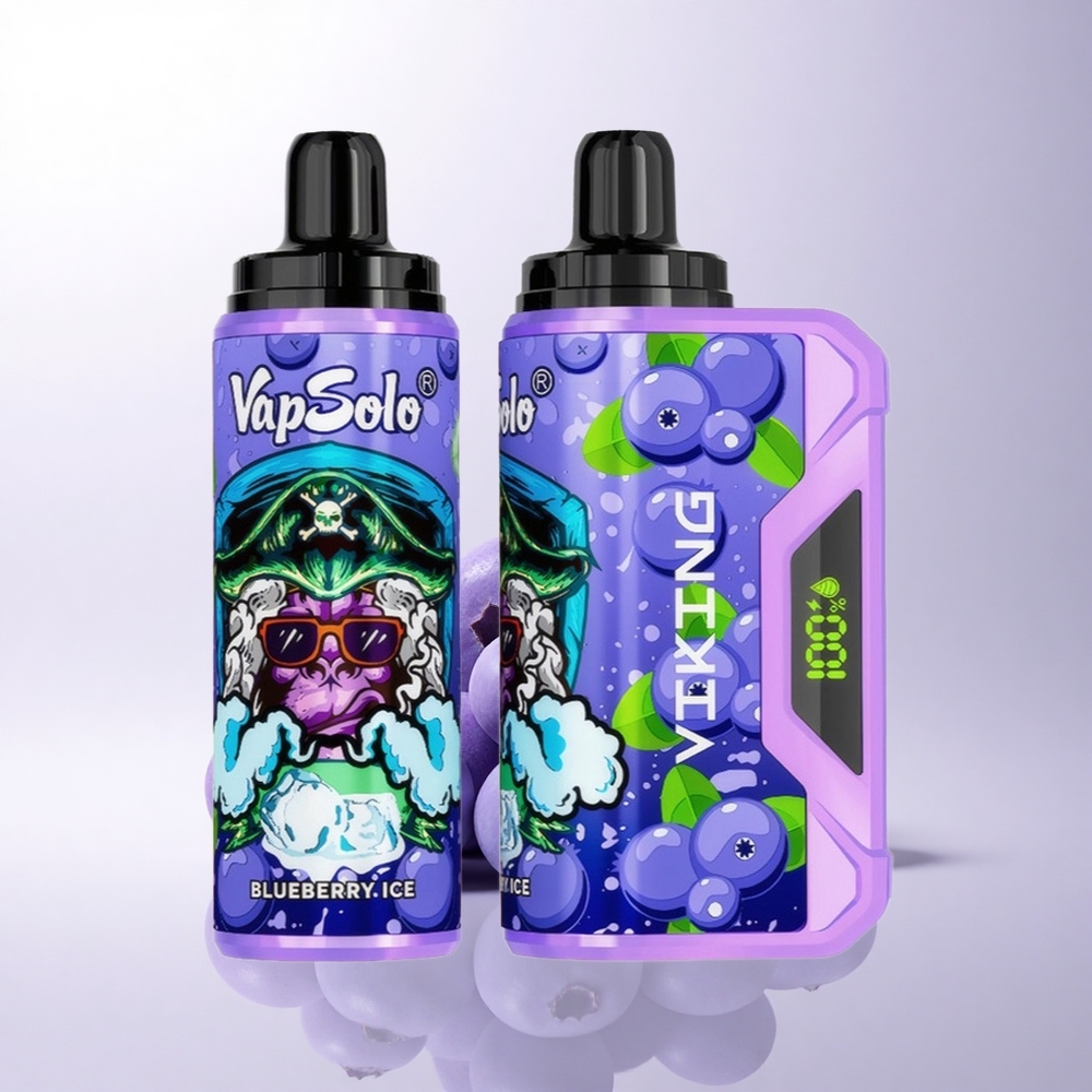 VapSolo VIKING 12000 Puffs توت أزرق بشاشة إل إي دي ونوع سي