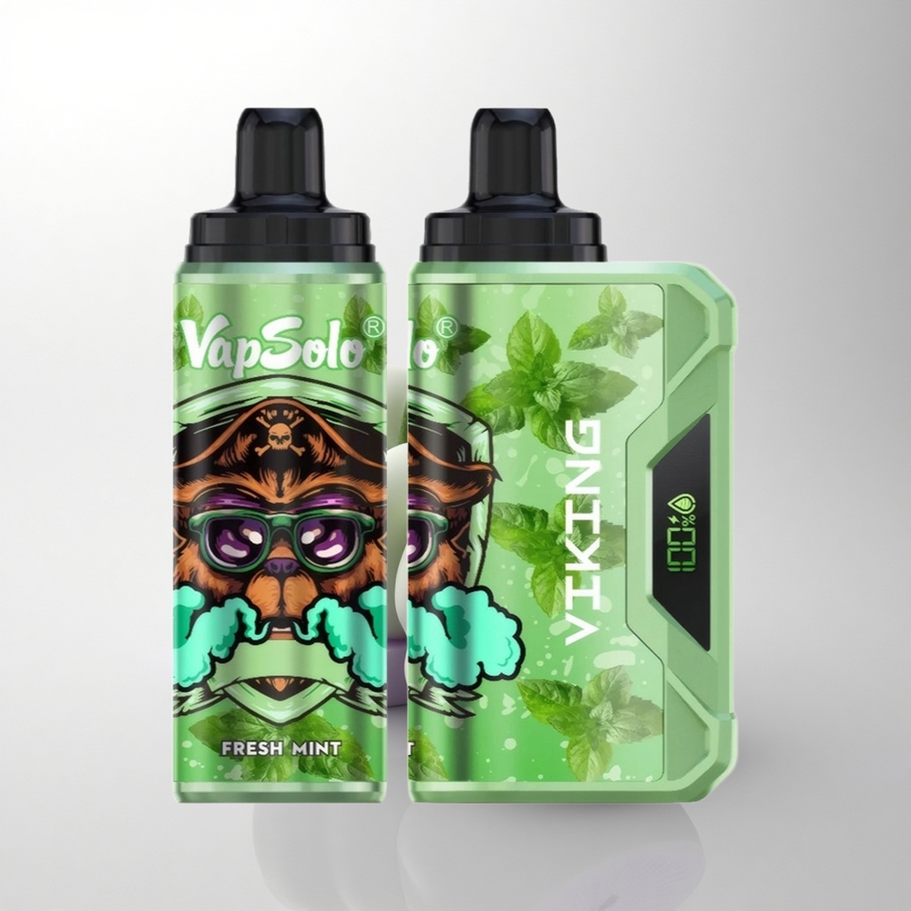 VapSolo VIKING 12000 Puffs نعناع منعش مع شاشة عرض وبطارية نوع سي