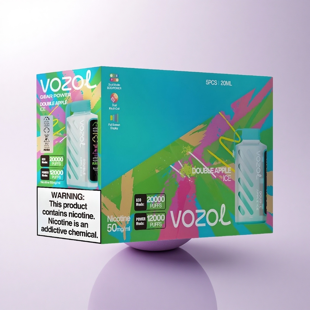 VOZOL Gear Power 20000 Puffs تفاحتين مثلج مع تقنية S.i.L.C وشاشة كاملة وسعة 20 مل