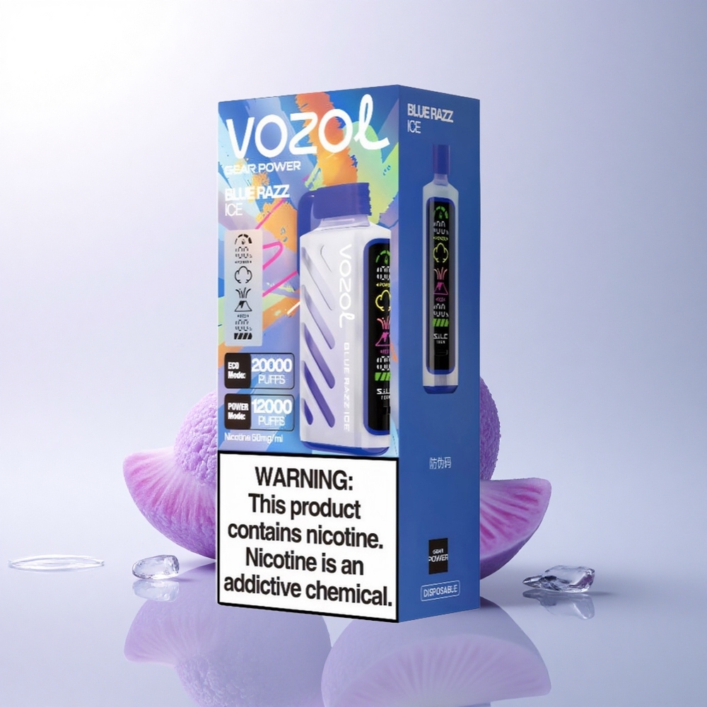 VOZOL Gear Power 20000 Puffs بلو راز آيس مع تقنية S.i.L.C. وشاشة كاملة وسعة 20 مل