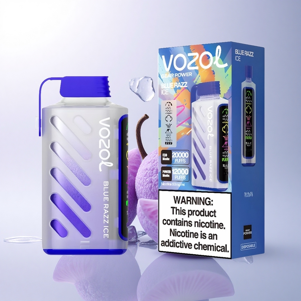 VOZOL Gear Power 20000 Puffs بلو راز آيس مع تقنية S.i.L.C. وشاشة كاملة وسعة 20 مل