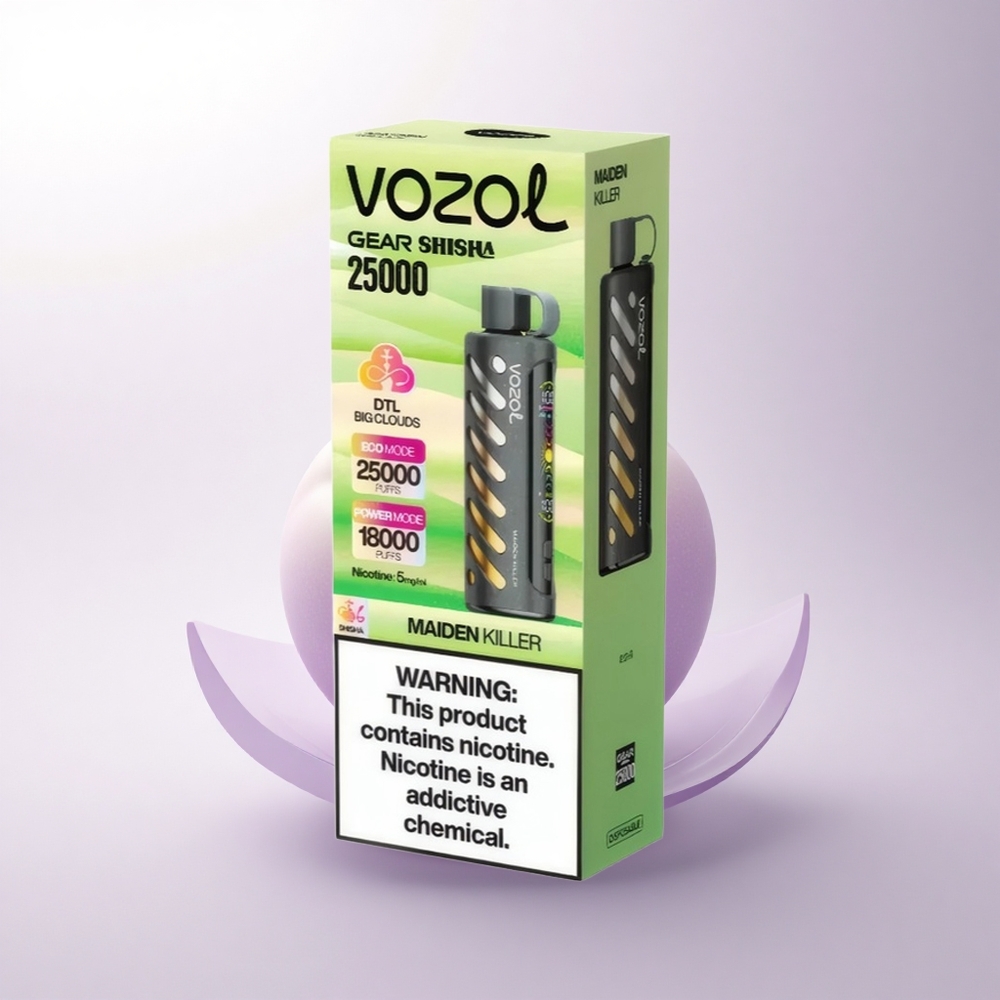 VOZOL Gear Shisha 25000 Puffs قاتل العذراء: 30 نكهة لذيذة، 25000 نفخة، تقنية S.i.L.C