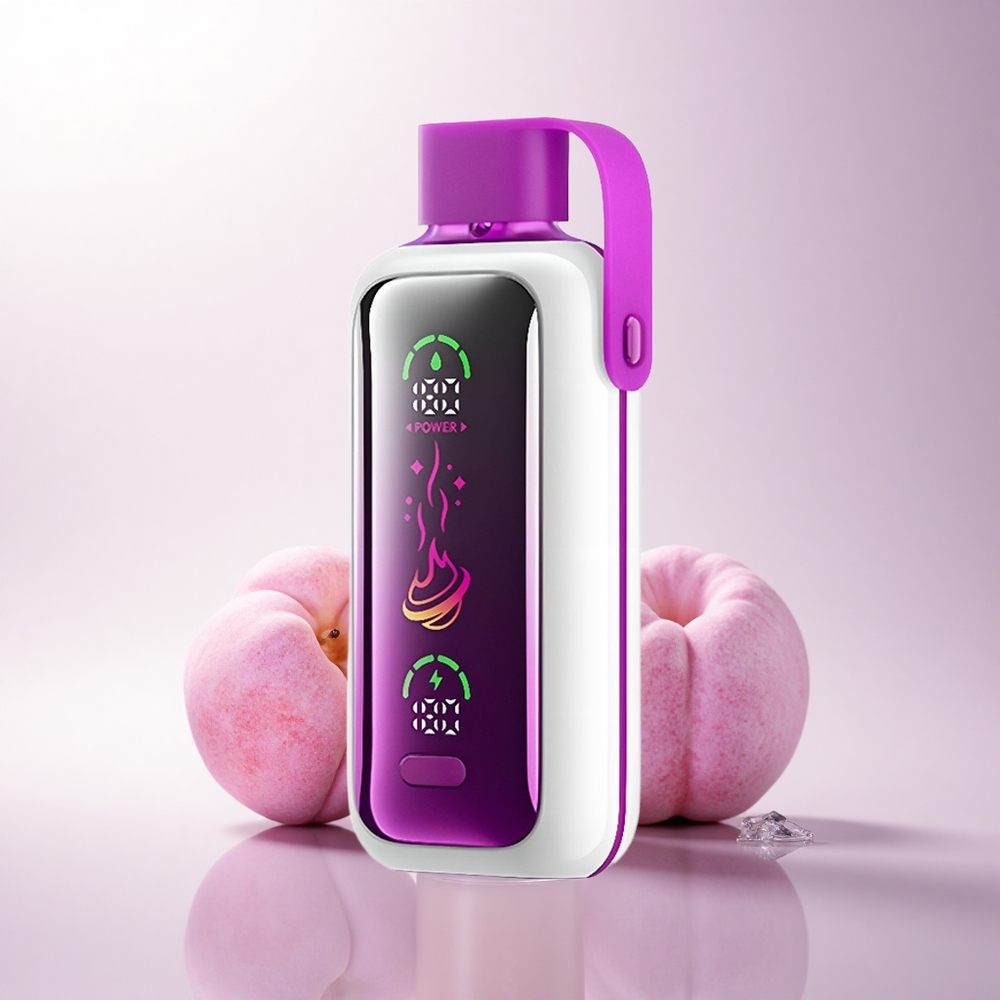 VOZOL Star 20000 Puffs عصير الخوخ المثلج بشاشة مرآة عالية الدقة ونسيج مزدوج
