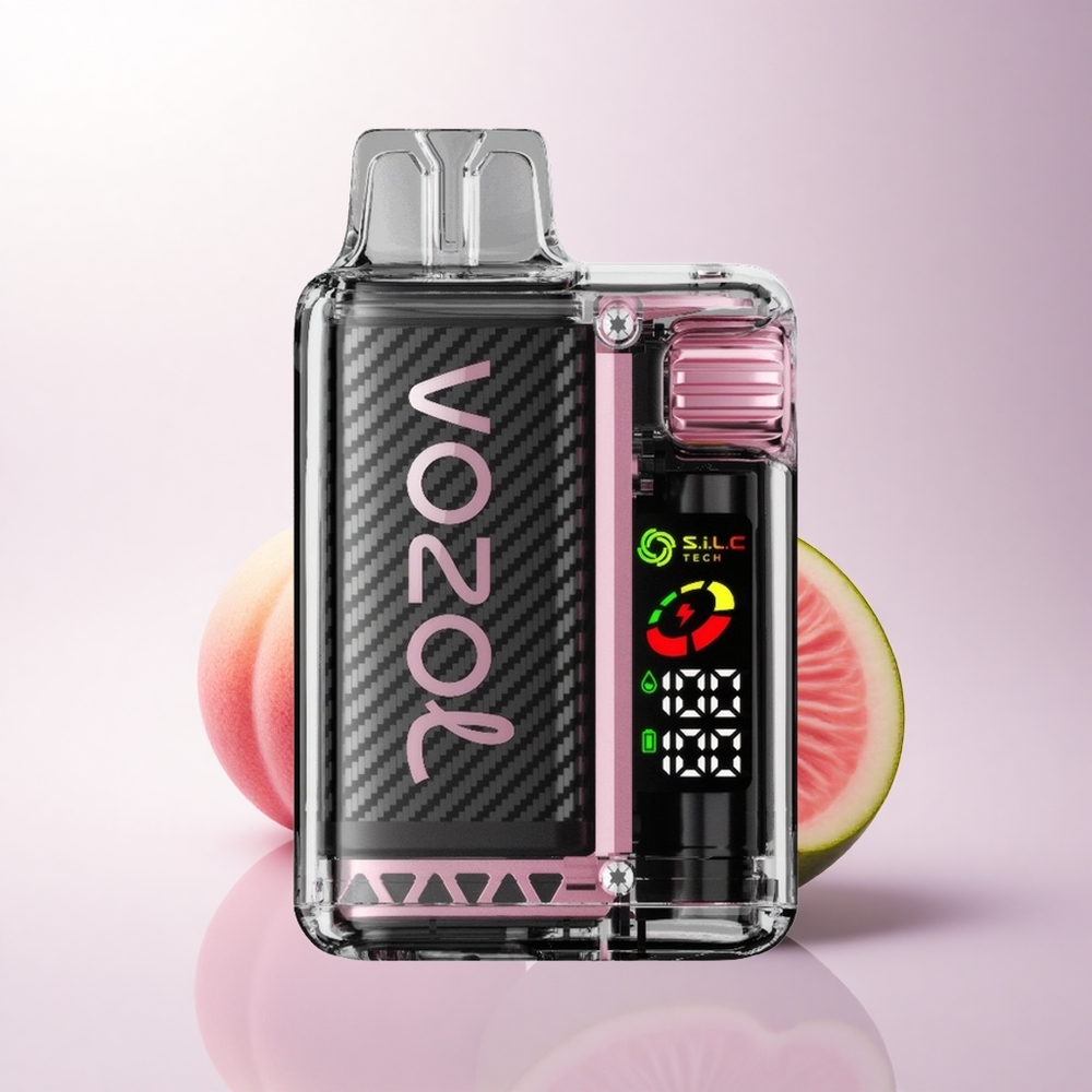 VOZOL Vista 20000 Puffs ماء الخوخ والمانجو والبطيخ مع شاشة OLED وتعديل 6 مستويات للواط